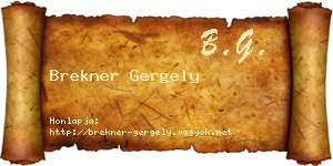 Brekner Gergely névjegykártya